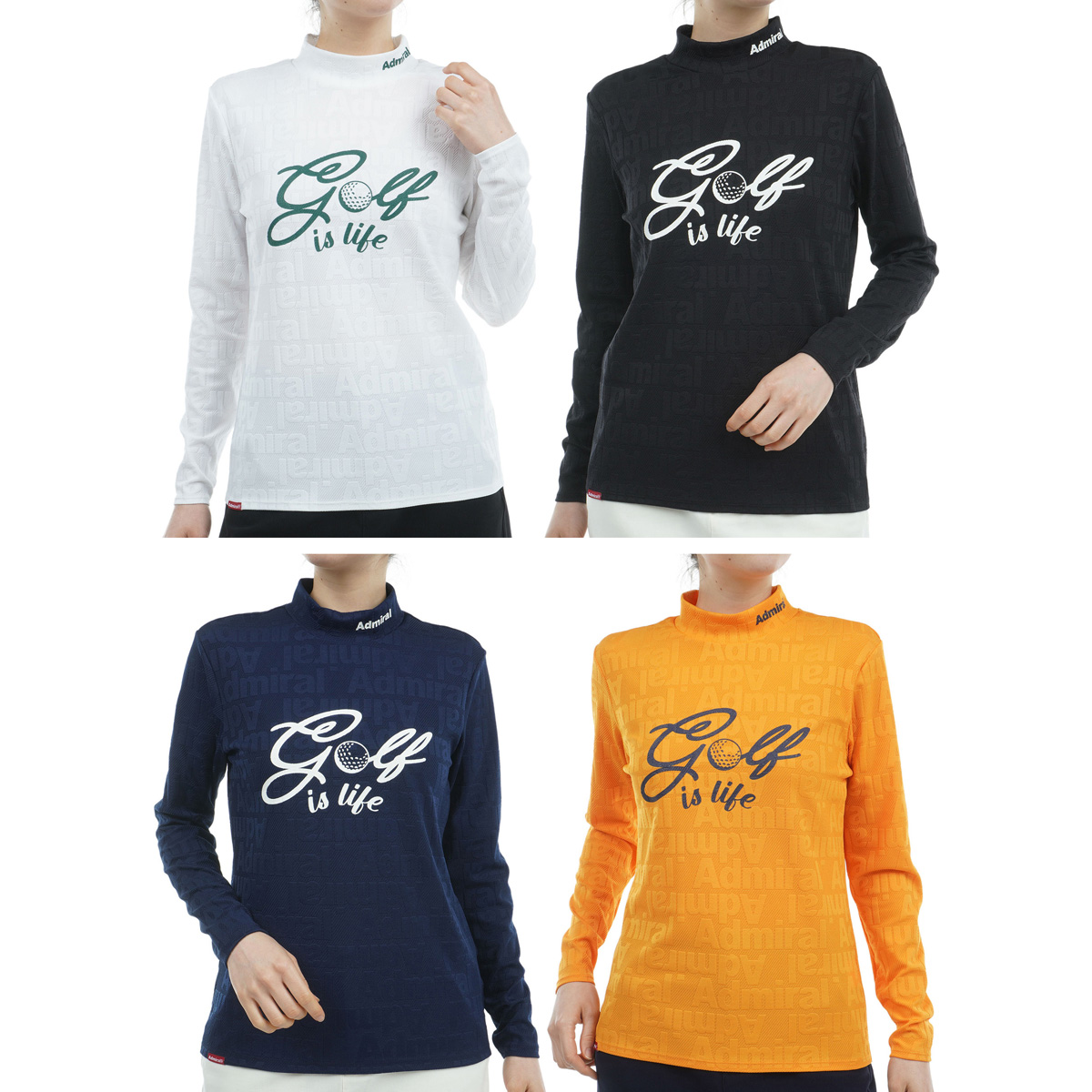 ゴルフ&ロゴ ロングスリーブ モックシャツ